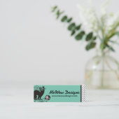 カカスタムラおもしろいー黒猫かぎ針糸 スキニー名刺 (スタンド正面)