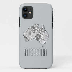 カカスタムラーオーストラリアの地図アート iPhone 11 ケース