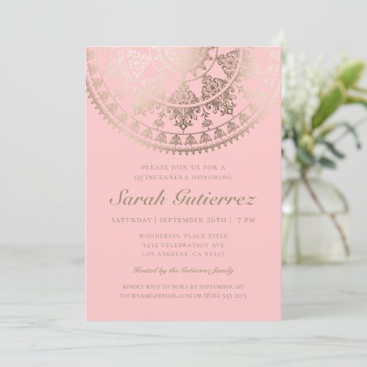 カカスタムラーキンセアニェラ招待状ゴールドフォイル 招待状 (スタンド正面)