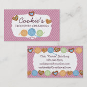 カカスタムラーハートクッキー糸編み物かじり 名刺 (正面/裏面)