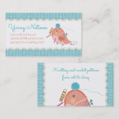 カカスタムラー可愛い鳥編み物かぎ編み 名刺 (正面/裏面)