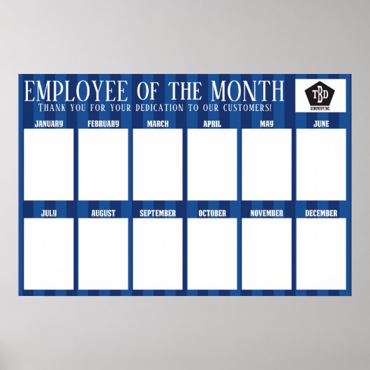 カカスタム月の写真ストライプのカラー従業員 ポスター (正面)
