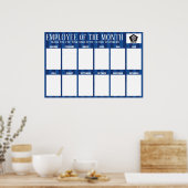 カカスタム月の写真ストライプのカラー従業員 ポスター (キッチン)