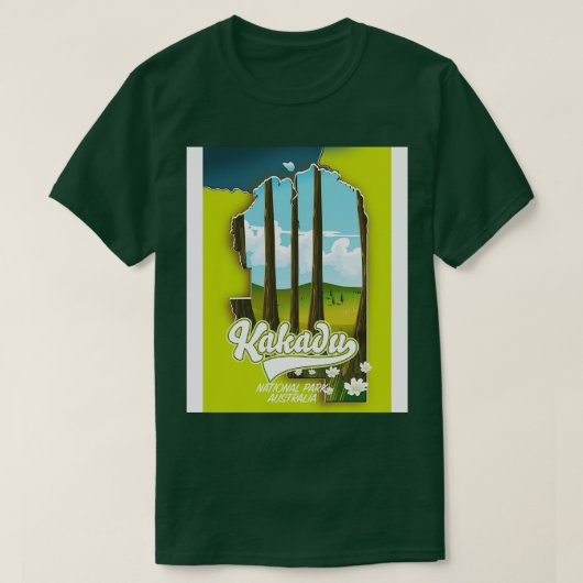 カカドゥ国立公園オーストラリアの地図 Tシャツ (デザイン正面)