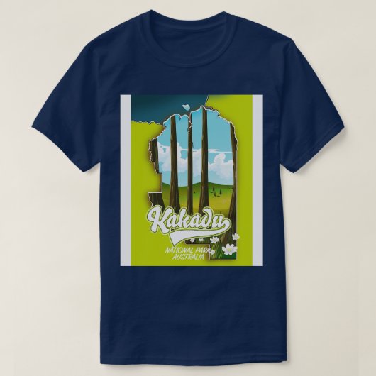 カカドゥ国立公園オーストラリアの地図 Tシャツ (デザイン正面)