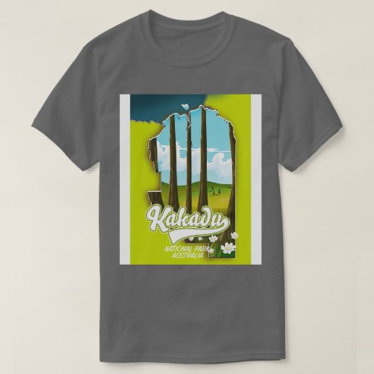 カカドゥ国立公園オーストラリアの地図 Tシャツ (デザイン正面)