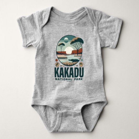カカドゥ国立公園オーストラリア ベビーボディスーツ (正面)
