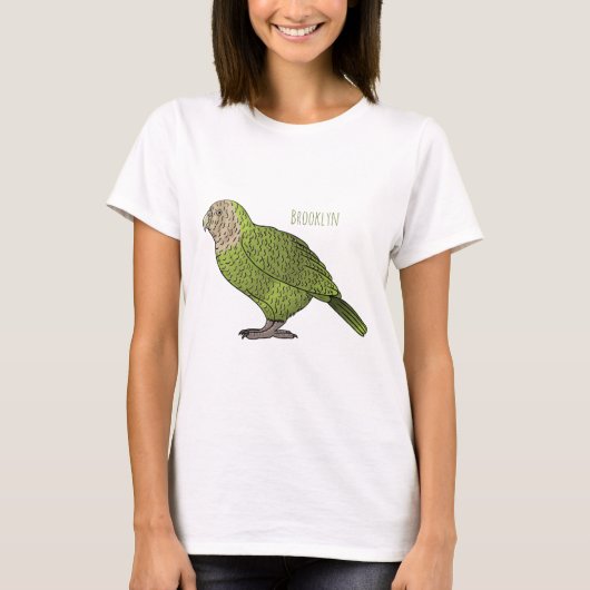カカポの鳥の漫画イラスト Tシャツ (正面)