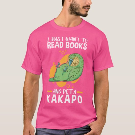 カカポペット及び飛び読無しのオウム Tシャツ (正面)