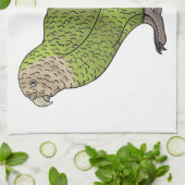 カカポ鳥まんがイラストレーション キッチンタオル (折り畳み)