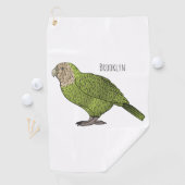 カカポ鳥まんがイラストレーション ゴルフタオル (インサイチュ)