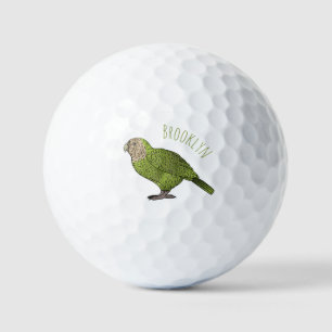 カカポ鳥まんがイラストレーション ゴルフボール