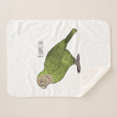 カカポ鳥まんがイラストレーション シェルパブランケット (正面(横))