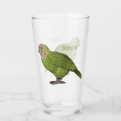 カカポ鳥まんがイラストレーション タンブラーグラス (正面)