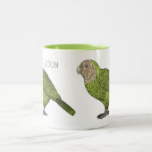 カカポ鳥まんがイラストレーション ツートーンマグカップ (中央)
