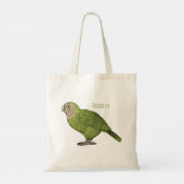 カカポ鳥まんがイラストレーション トートバッグ (裏面)