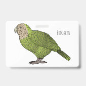 カカポ鳥まんがイラストレーション バッジ (裏面)
