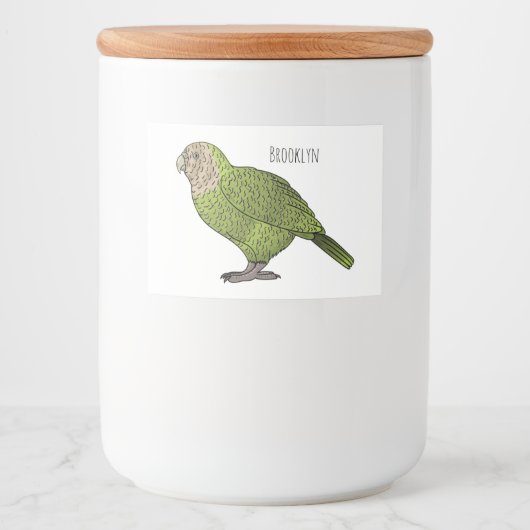 カカポ鳥まんがイラストレーション フードラベル (正面)