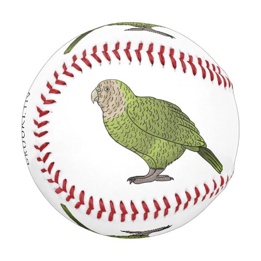 カカポ鳥まんがイラストレーション 野球ボール (正面左)
