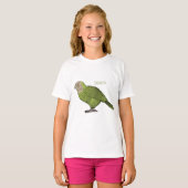 カカポ鳥まんがイラストレーション Tシャツ (正面フル)