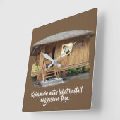 カカヤニンナチンラハットバスタト真笠間多世 スクエア壁時計 (傾斜)