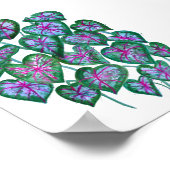 カカラフルラディウムウォーターカラーアートピンクグリーン ポスター (角)