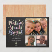 カカラフルリグライチャークボードホリデー3枚写真 シーズンカード (正面/裏面)