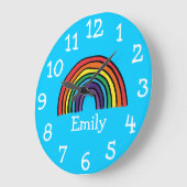 カカラフルワイパーソナライズされたレインボー ラージ壁時計 (傾斜)