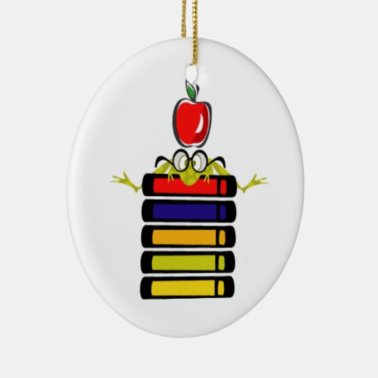 カガエルと本のオーナメント セラミックオーナメント (右)