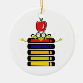 カガエルと本のオーナメント セラミックオーナメント (正面)