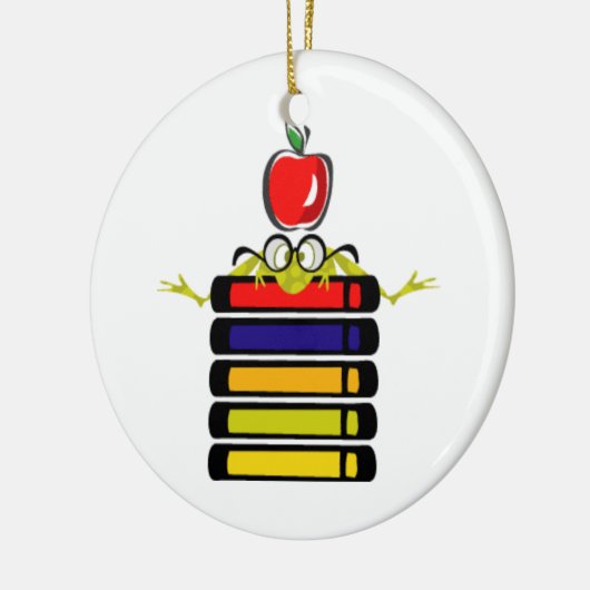 カガエルと本のオーナメント セラミックオーナメント (左)