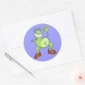 カガエルのステッカーおもしろい音 ラウンドシール (封筒)