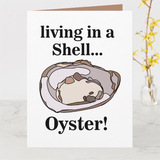 カキおもしろい貝 カード (黄色い花)