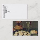 カキおよびガラス(パネルの油)が付いている静物画 名刺 (正面/裏面)