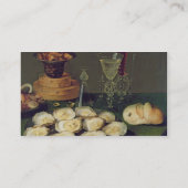 カキおよびガラス(パネルの油)が付いている静物画 名刺 (裏面)