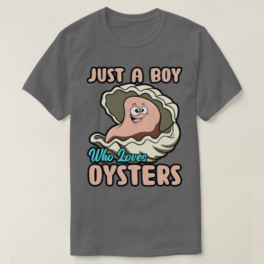 カキが大好きな少年 Tシャツ (デザイン正面)