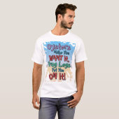 カキとカエルの足 面白いビーチデートの引用 Tシャツ (正面フル)