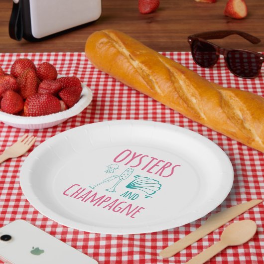カキとシャンパン ペーパープレート (ピクニック)
