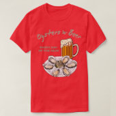 カキとビール一年を通しておもしろいいる Tシャツ (デザイン正面)