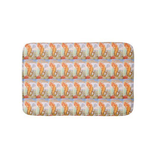 カキの人魚模様 バスマット (正面)