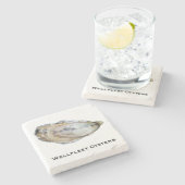 カキの大理石のコースター- Aを設計して下さい ストーンコースター (横)