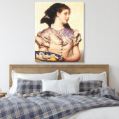 カキの女の子(Karl Gussow著) キャンバスプリント (インサイチュ (寝室))