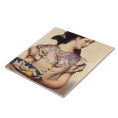 カキの女の子（Karl Gussow著） タイル (側面)