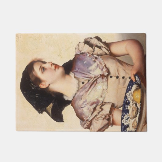 カキの女の子（Karl Gussow著） ドアマット (正面)