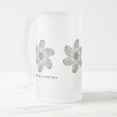 カキの花のガラスマグ- Aを設計して下さい フロストグラスビールジョッキ (正面左)