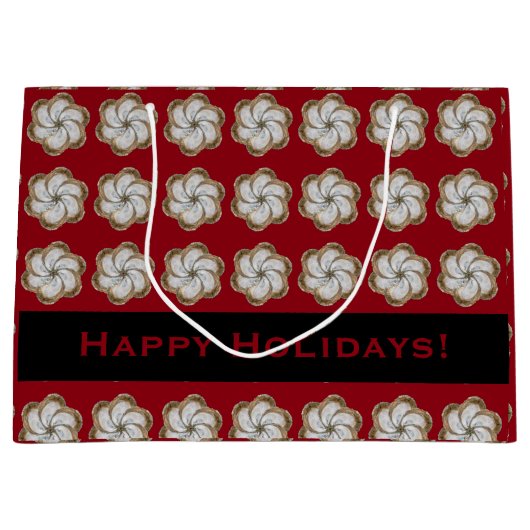 カキの花のギフトバッグ-デザインC ラージペーパーバッグ (正面)