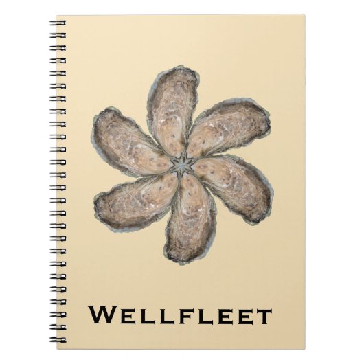 カキの花のノート-デザインDタン ノートブック (正面)