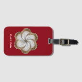 カキの花の荷物のラベル-デザインC -赤 ラゲッジタグ (正面横)