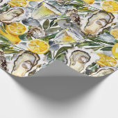 カキはレモンとシャンパンを添える ラッピングペーパー (角)