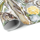 カキはレモンとシャンパンを添える ラッピングペーパー (ロールコーナー)